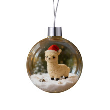 2026 Wildlife Wonders Crystal Ornament – 3D Animal with Christmas Hat, Clear Xmas Balls, Sparkling Winter Tree Decor