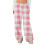 Damen-Fleece-Schlafhose mit Karomuster, elastischem Bund und 1