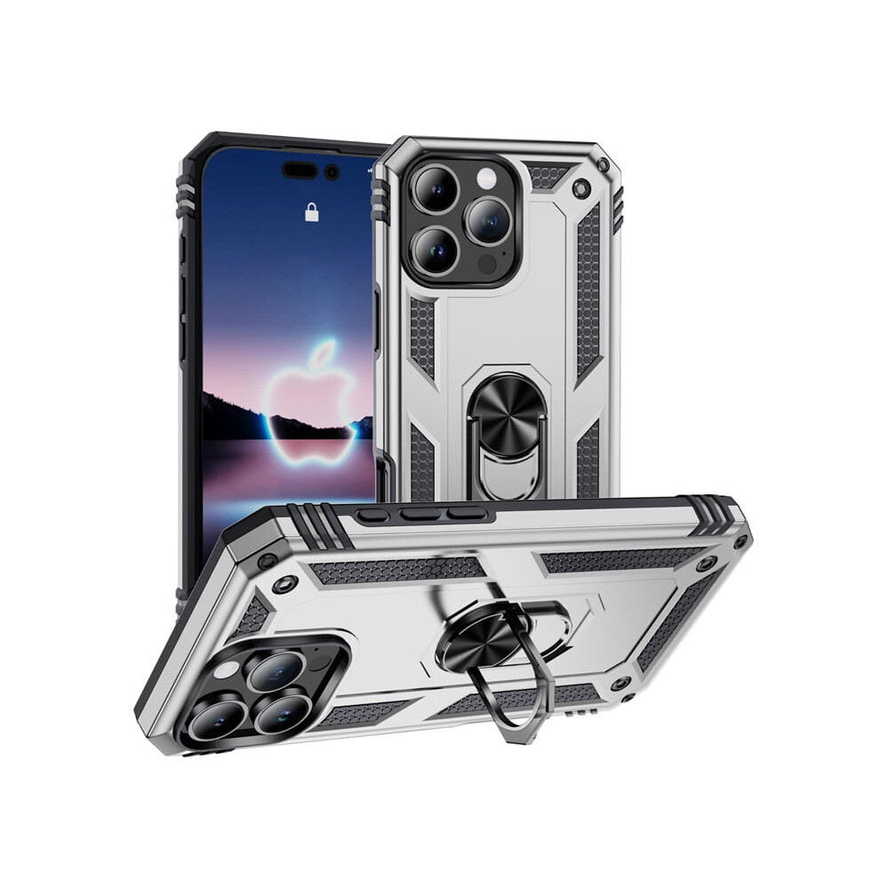 Military Grade Shockproof Case For Compatible With Iphone 16 Pro Max (6.9") With Kickstand Â Silver 9450273082028