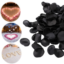 200 pétales de roses noires en soie – Décoration pour demoiselle d'honneur, allée/centre de table, confettis pour mariage, Saint-Valentin,