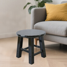 Tabouret nain en bois massif – Rond/Carré, pour la buanderie, le changement de chaussures, usage domestique (Bois)