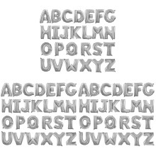 Lot de 3 ballons en aluminium de 40 cm (16 pouces) avec les lettres AZ (26 lettres au choix) - Décoration pour anniversaire, mariage, fête ou