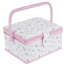 Portable Sewing Basket with Removable Tray and Interior