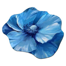 Tapis de salle de bain 40x40cm en forme de fleur, en pulpe de diatomée, séchage rapide et antidérapant, bleu clair, 40x40cm