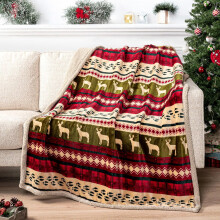 Plaid polaire Sherpa PAVILIA pour canapé, bleu marine, doux et moelleux, réversible et confortable, 127 x 152 cm (50 x 60 pouces).
