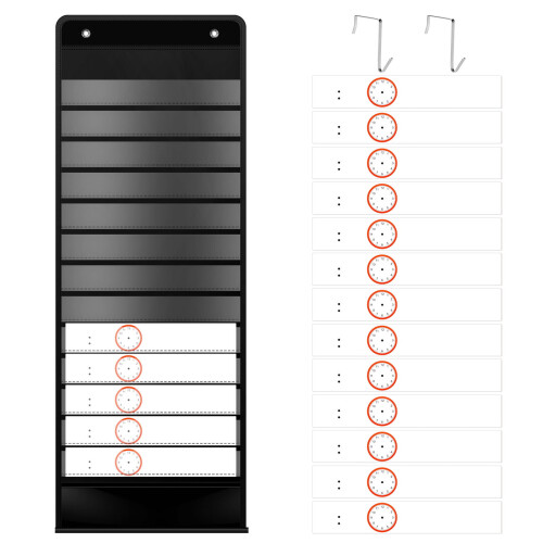 Pocket Chart with 14 Pockets and 18 Erasable Cards