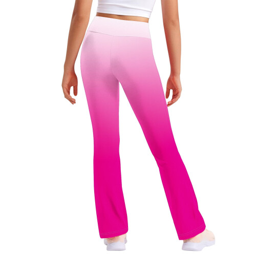 Flare-leggings til jenter i rosa bomull 10-12 år