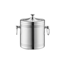 Metal double wall ice bucket with lid 1 piece