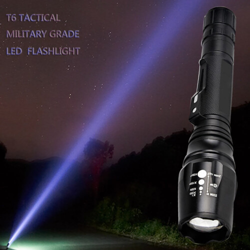 Στρατιωτικός Τακτικός Φακός 50000LM, Φακός LED 5 Λειτουργιών με Ζουμ, Αδιάβροχο Κράμα