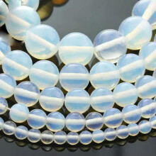 Hilo de 15" de cuentas redondas de piedra natural, roca y gemas de 4 mm, 6 mm, 8 mm, 10 mm y 12 mm - Ópalo - 12 mm
