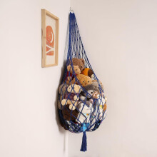 Hamac de rangement en macramé pour peluches – Filet d'angle suspendu pour jouets en peluche, organisateur de jouets mural et décoration pour