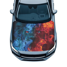 Weatherproof Ice Fire Lion Car Hood Cover – Universal, All-Season Protection for Cars, Trucks & SUVs, Easy Install, Compatible with Most Vehicles