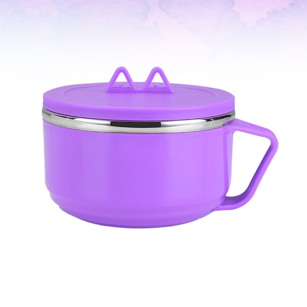 Asian Bowls Heat Resistant Noodles Bowl Purple Stainless Steel 1Pack
