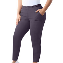 Navy Plus Size Women's Pants with Pockets Elastic Waist