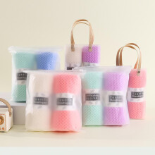 2-Piece Cotton Towel Set, Soft Bath Towel and Facial Towel with Frosted Bag Packaging, Random Color