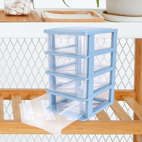 Bac de rangement rectangulaire bleu, lot de 12 pouces