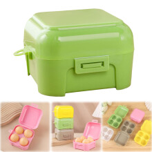 Caja de transporte portátil para acampar con capacidad para 4 huevos, contenedor de cocina práctico para almacenar huevos, ideal para senderismo y