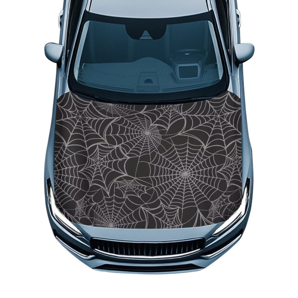 Elastic Polyester Car Hood Cover For Most Vehicles, Easy Install Â Compatible With Automotive Pickup, Sedans, Trucks, Suvs Gray 9377112564814