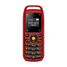 Mini celular vermelho com dois chips, fone de ouvido Bluetooth com gancho para orelha, design compacto com teclado, bateria de longa duração,