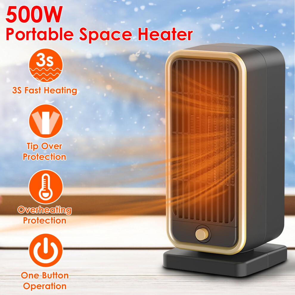 Portable Electric Heater Ptc Ceramic 500W 939152761371
