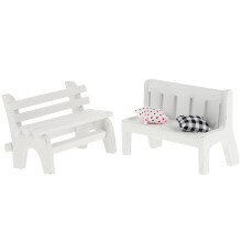 2 pezzi 1 mobile per bambole in scala 6, accessori per casa delle bambole in miniatura, panca orizzontale