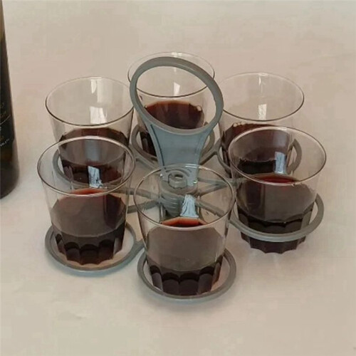 2pcs Foldable Rotating Portable Glass Coffee Cup Plastic Portable Cup Holder 6 Sticks Cup Lifter. 1
