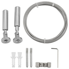 Wall Mount Curtain Wire Rod Set for Art Display - Stainless Steel Photo Hanging Clothesline Window Tension Multi- Crafts (5 Meter)