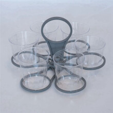 2 Stück Faltbarer, Drehbarer, Tragbarer Kaffeetassenhalter Aus Glas, Tragbarer Getränkehalter Aus Kunststoff mit 6 Tassenhebern.