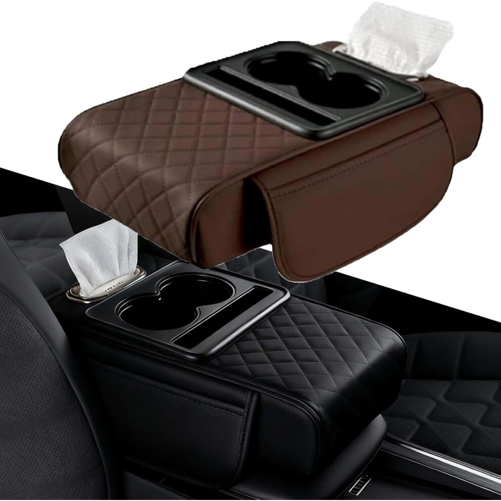 Pu Leather Car Armrest Box Mat 4-In-1 Universal 913211631690