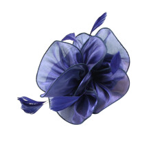 Marineblauer Vintage-Haarclip mit Federn – Accessoire für Braut, Junggesellinnenabschied und Teeparty, passend zu Hochzeitsthemen