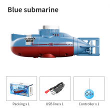 RC Submarine Toy Blue Waterproof Underwater Diving Boat