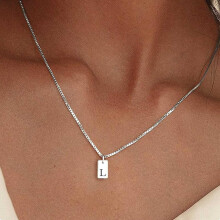 Silver Initial Pendant Necklace for Women