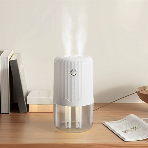 Large Capacity USB Humidifier with Double Spray, Quiet Operation, Night Light & Aroma Diffuser for Home and Office A 2
