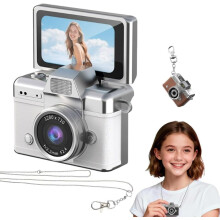 Mini Digital Camera with 1.47 in LCD Screen | Flip Screen Portable Compact Pocket Keychain Camera with Built-in Flash for Travel & Daily Use
