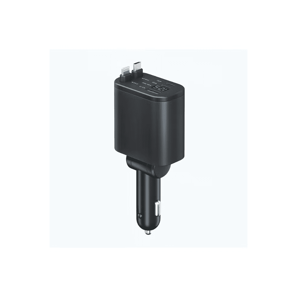 Fast Usb Pd Car Charger W/ Two 0.7M Retractable Cables – Compatible With Laptop, Smartphone, Tablet, Iphone, Ipad, Huawei, Galaxy, Xiaomi 9422877956999