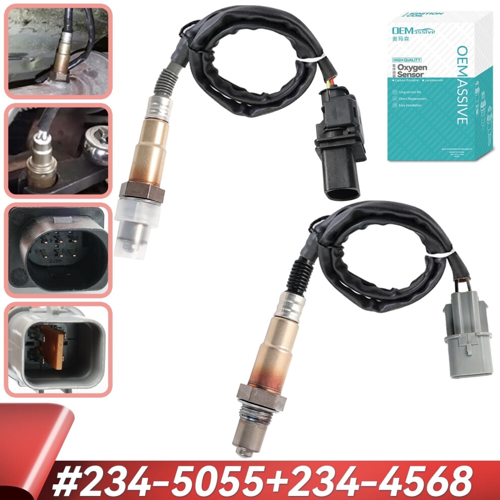 2Pcs Oxygen Sensor For 2012-2017 Hyundai Accent Veloster Kia Rio 1.6L Front+Rear 9027700569768