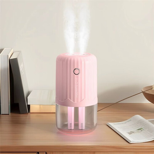 Large Capacity USB Humidifier with Double Spray, Quiet Operation, Night Light & Aroma Diffuser for Home and Office A 2