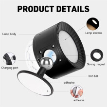 Lampe Murale LED Multifonctionnelle, Veilleuse D'Ambiance, 3 Couleurs Réglables, avec Télécommande, Lampe de Lecture pour Chambre à Coucher, Noir