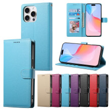 Leather Wallet Phone Case Compatible with iPhone 16 Pro Max, 15–6 Series