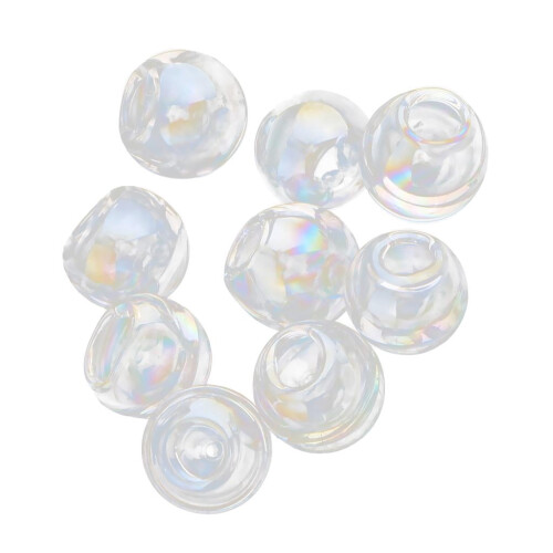 Rainbow Glass Globe Pendant Charms 12mm 10pcs