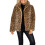 Women's Leopard Print Lapel Jacket Winter Warm Mid-Length 1