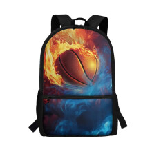 Basketball Print School Backpack for Kids 5-12, Lightweight & Large Capacity, Casual Laptop/Book Bag, Compatible with School, Travel & Sports