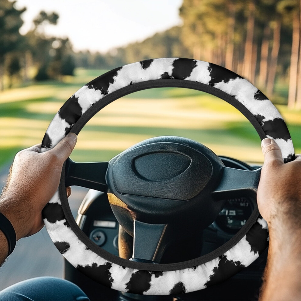 Cow Print Golf Cart Steering Wheel Cover Universal 13-14 939152762088