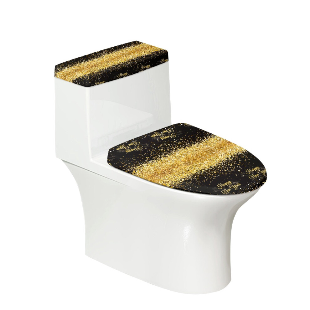 New Year Stretch Fabric Toilet Lid Cover Set 2 Pieces 975221444073