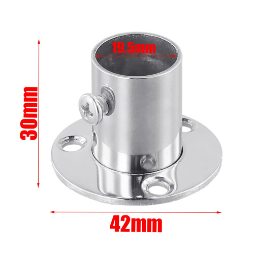 Steel Wardrobe Bracket Flange Rail Socket 2 pcs 1