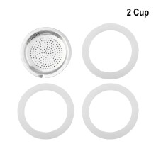 Espresso Moka Pot Filter with 3 Sealing Rubber Rings and 1