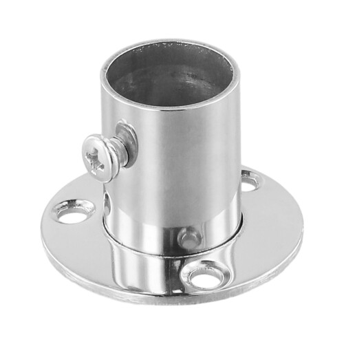 Steel Wardrobe Bracket Flange Rail Socket 2 pcs 2