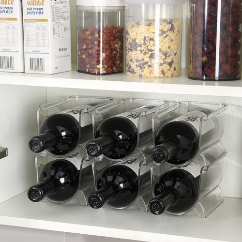 2Pcs Wine Racks Stackable Bottle Holder for Dining Table and Refrigerator