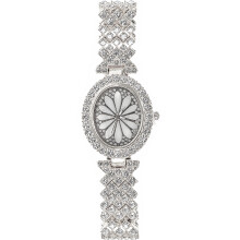 HEMOTON Elegant Silver Women's Watch with Rhinestone Embellishment Fashionable and Durable for All Occasions