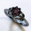 Skull Gothic Ring Black Gold Heart with Zirconia 4